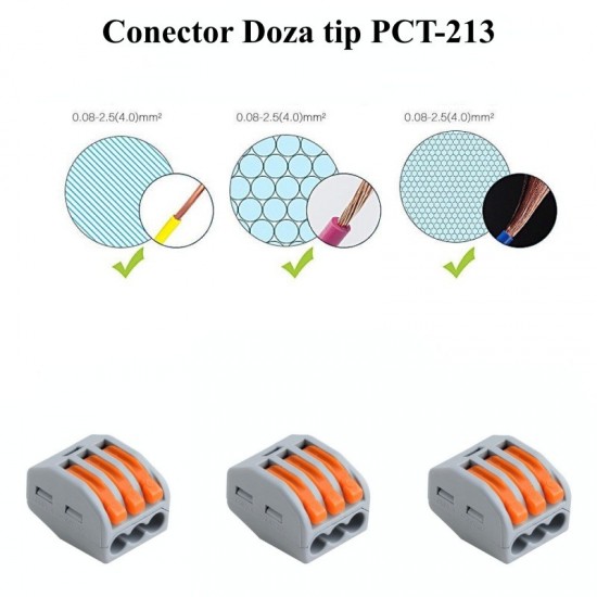 Conector Doza Tip WAGO 3 Poli