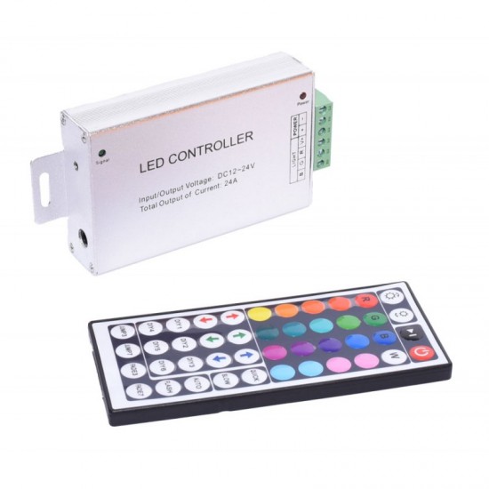 Controler banda LED RGB 24A, 288W cu telecomanda 44 Taste, 12-24V