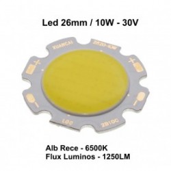 Led Cob 10W, 26mm, 6000 - 6500K / Alb-rece Led Cob 10W, 26mm, 6000 - 6500K / Alb-rece