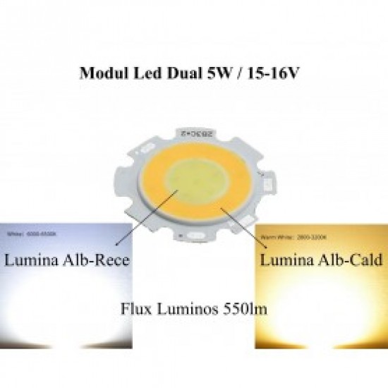 Led Cob 5W, 28mm, Lumina Calda si Lumina Rece