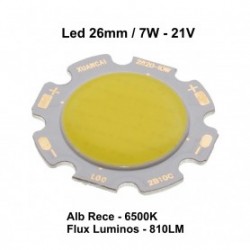 Led Cob 7W, 26mm, 6000 - 6500K / Alb-rece Led Cob 7W, 26mm, 6000 - 6500K / Alb-rece