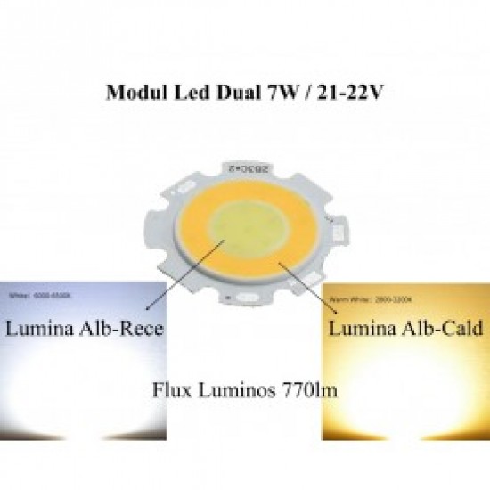 Led Cob 7W, 28mm, Lumina Calda si Lumina Rece