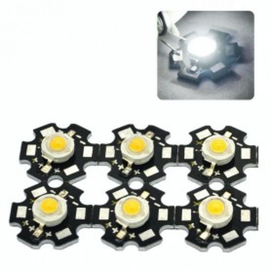 Led SMD 1W cu Radiator, Lumina Alb-Rece 6500K