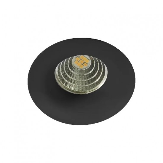 Spot LED 6W rotund incastrat negru, lumina calda 2700K, IP20, dimabil