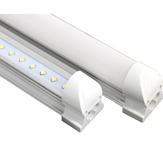 Tub LED 9W 60cm T8 cu suport integrat, lumina - alb rece 6000K si alb cald 3000K, cu dispersor Mat sau Cald