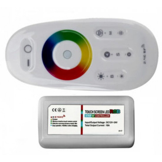 Controler banda LED RGB 216W 12 / 24V + telecomanda Radio control tactil 30m