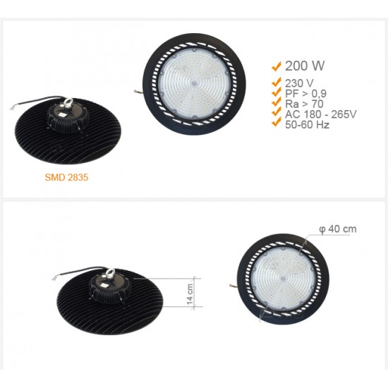 Lampa LED Iluminat Industrial 200W IP65 DISC